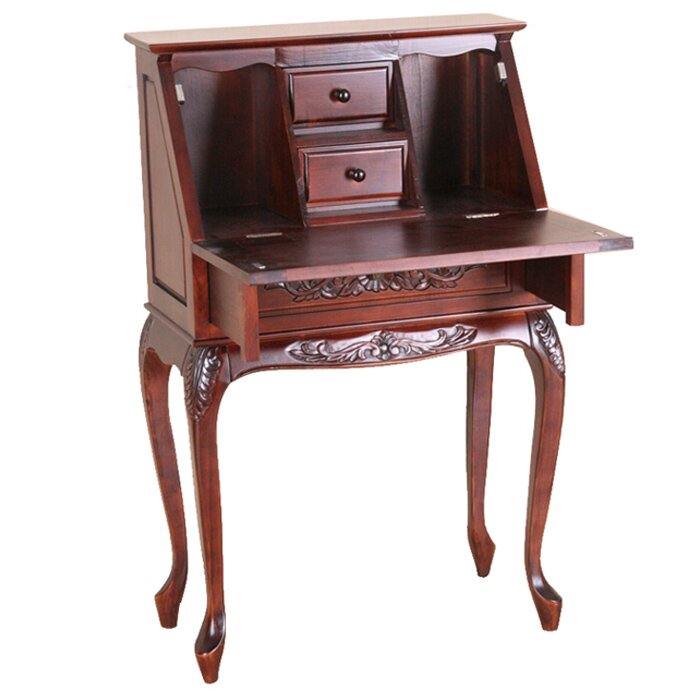 International caravan carved wood on sale roll top desk